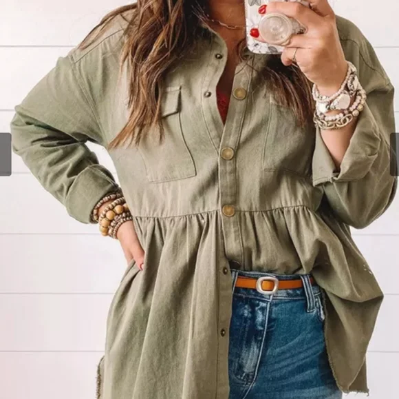 1 2x left đ¤New boutique cotton snap up distressed babydoll - Picture 5 of 10